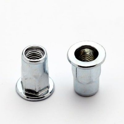 M6 en acier au carbone au zinc jaune, tête ronde plate, demi-hexagonale, écrousse pour l'intérieur et l'extérieur