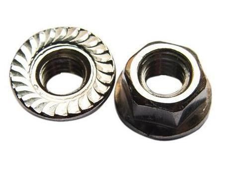 Noix de flange hexagonale galvanisée en acier au carbone pour l'industrie lourde selon la norme DIN