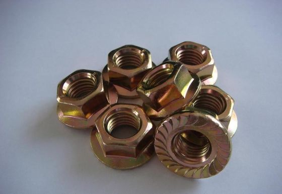 Noix de flange hexagonale galvanisée en acier au carbone pour l'industrie lourde selon la norme DIN