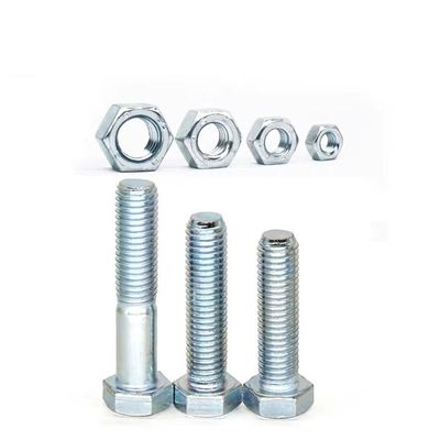 Fabrication de boulons hexaboliques ZP de qualité 4.8/8.8/10.9/12.9 métal DIN933 DIN931 avec finition en zinc