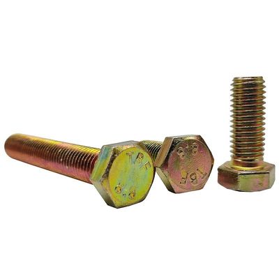 Fabrication de boulons hexaboliques ZP de qualité 4.8/8.8/10.9/12.9 métal DIN933 DIN931 avec finition en zinc