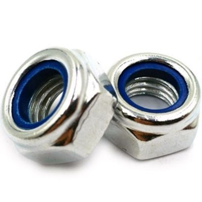 Noix de verrouillage en nylon hexagonale recouverte de zinc DIN982 ISO7040 Grade 4.8/6.8/8.8 pour l'industrie