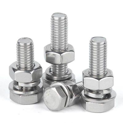 M36 Din933 Din934 Fermeture hexagonale en acier inoxydable et écrousse avec zinc blanc.Zinc jaune. HDG