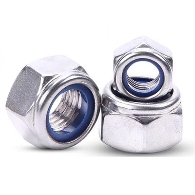 Zinc direct jaune-chromate plaqué DIN982 Hexagon Noix arrière avec nylon auto-verrouillage Noix