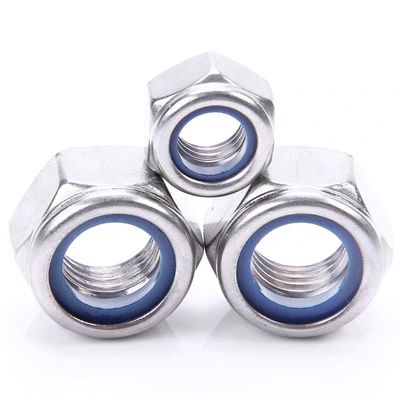 Zinc direct jaune-chromate plaqué DIN982 Hexagon Noix arrière avec nylon auto-verrouillage Noix