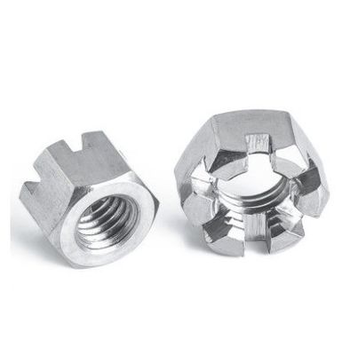 Noix à fente Din 935 M4 Flange Fermeture ronde Hexagon Fente Noix de château pour la demande du client