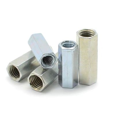 Type de filetage DIN6334 Noix d'accouplement hexagonale longue enduite en zinc pour DIN/GB/ISO