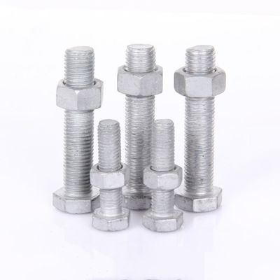 DIN Standard Hebei Fastener HDG galvanisé à chaud boulon hexagonale et écrous avec zinc jaune