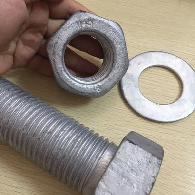DIN Standard Hebei Fastener HDG galvanisé à chaud boulon hexagonale et écrous avec zinc jaune