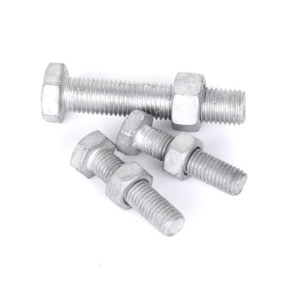 DIN Standard Hebei Fastener HDG galvanisé à chaud boulon hexagonale et écrous avec zinc jaune