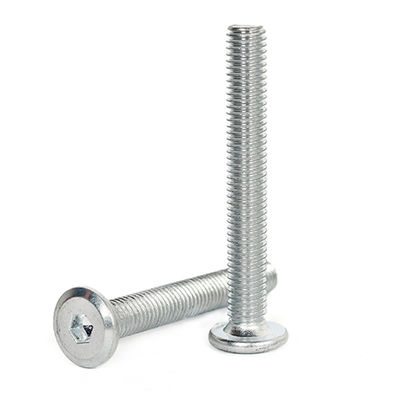 Exemple d'acier au carbone zinc plaqué DIN7420 vis à prise hexagonale à tête ronde plate pour meubles en bois de machine