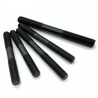 Acier au carbone oxyde noir direct simple DIN938 boulons de fer à plomb vis avec finition en zinc