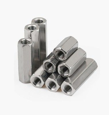 Noix d'accouplement à tête hexagonale recouverte de zinc blanc avec conception épaissie et matériau en acier