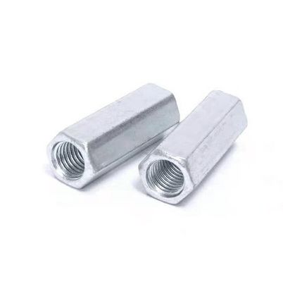 Noix d'accouplement à tête hexagonale recouverte de zinc blanc avec conception épaissie et matériau en acier