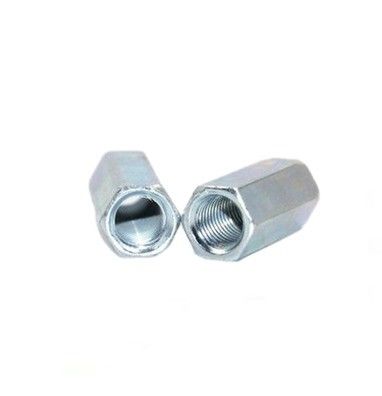 Noix d'accouplement à tête hexagonale recouverte de zinc blanc avec conception épaissie et matériau en acier