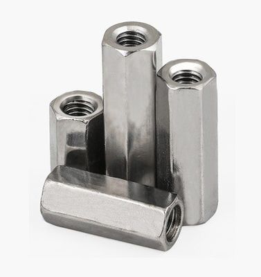 Noix d'accouplement à tête hexagonale recouverte de zinc blanc avec conception épaissie et matériau en acier
