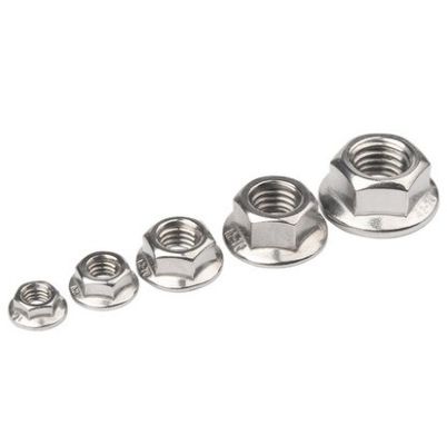 304 M8 Hex Lock Din6923 Auto-verrouillage Hexagon Flange Noix avec traitement de surface simple