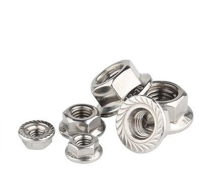 304 M8 Hex Lock Din6923 Auto-verrouillage Hexagon Flange Noix avec traitement de surface simple