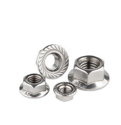 304 M8 Hex Lock Din6923 Auto-verrouillage Hexagon Flange Noix avec traitement de surface simple