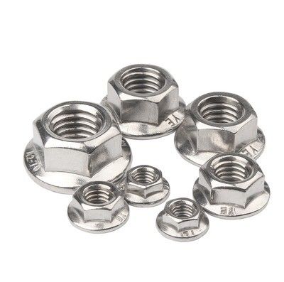 304 M8 Hex Lock Din6923 Auto-verrouillage Hexagon Flange Noix avec traitement de surface simple