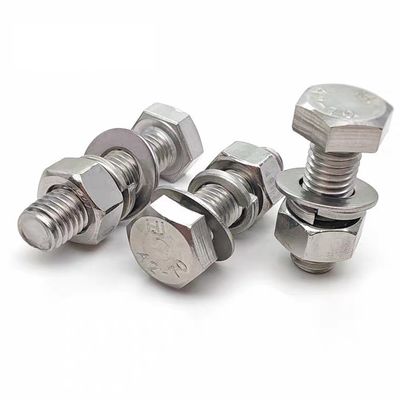 MM10-MM500 Boulons à tête hexagonale à finition simple Noix et laveuses de Handan DIN933 DIN931