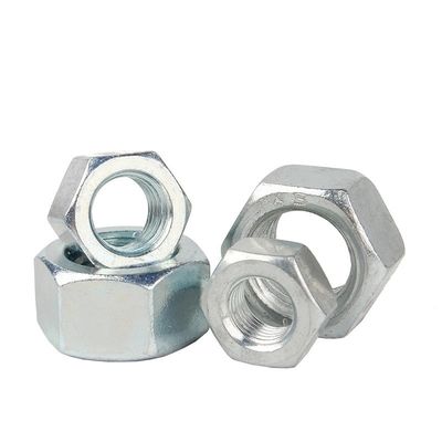 Acier au carbone DIN standard galvanisé blanc bleu zinc plaqué écrousse hexagonale avec compétitif
