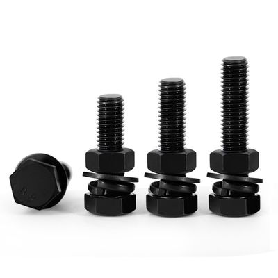 Fabriqué à haute résistance de qualité 8.8 boulon hexagonal et lave-noix boulon hexagonal lourd avec finition noire