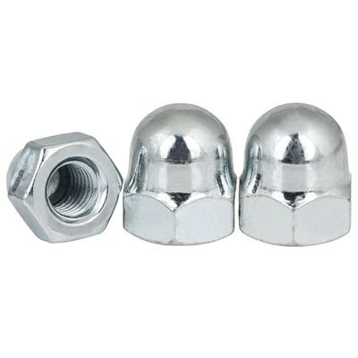 Fourniture directe DIN1587 Noix à capuche hexagonale en nickel galvanisée blanche bleue zincée