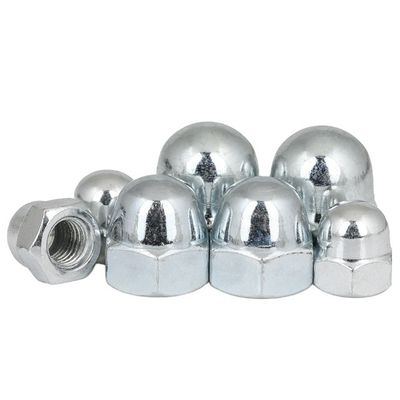 Fourniture directe DIN1587 Noix à capuche hexagonale en nickel galvanisée blanche bleue zincée