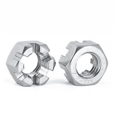 Vente directe de noix noire M2-M30 à fente DIN935 Noix hexagonale à fleurs de différentes tailles