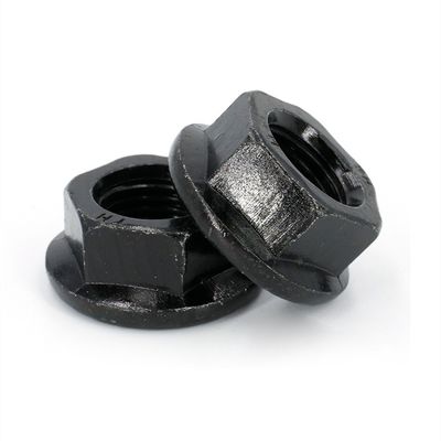 Noix de bride finie polie DIN6923 avec jointure Noix dentelée antidérapante Zinc blanc