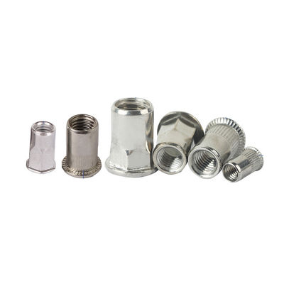 ZINC PLATÉ Petit Grand contre-enfoncé Tête plate Côté réduit Avec un collet à encoche Noix de rivete