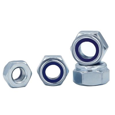 Fermeture DIN985 métrique en acier inoxydable hexagonale, flange en nylon, écrousse de verrouillage