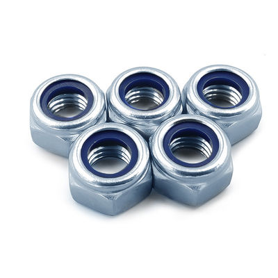 Fermeture DIN985 métrique en acier inoxydable hexagonale, flange en nylon, écrousse de verrouillage