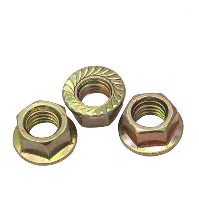 Finition polie 304 acier inoxydable écrous de bride hexagonale avec revêtement de zinc de couleur