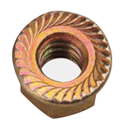 Finition polie 304 acier inoxydable écrous de bride hexagonale avec revêtement de zinc de couleur