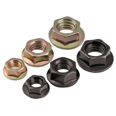 Finition polie 304 acier inoxydable écrous de bride hexagonale avec revêtement de zinc de couleur