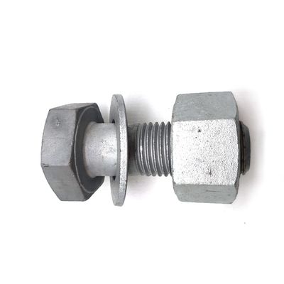 M16 HDG Boulons électriques à tête hexagonale avec écrous hexagonales et acier de lavage de qualité 8.8/6.8 Oxyde noir