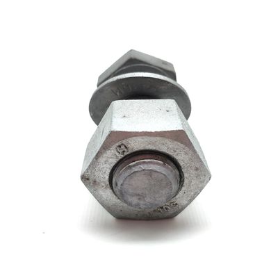 M16 HDG Boulons électriques à tête hexagonale avec écrous hexagonales et acier de lavage de qualité 8.8/6.8 Oxyde noir
