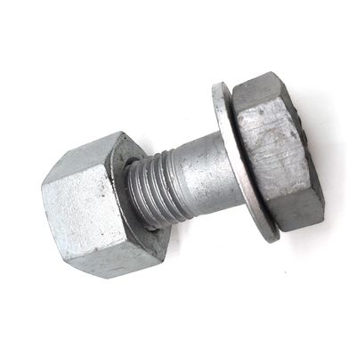 M16 HDG Boulons électriques à tête hexagonale avec écrous hexagonales et acier de lavage de qualité 8.8/6.8 Oxyde noir