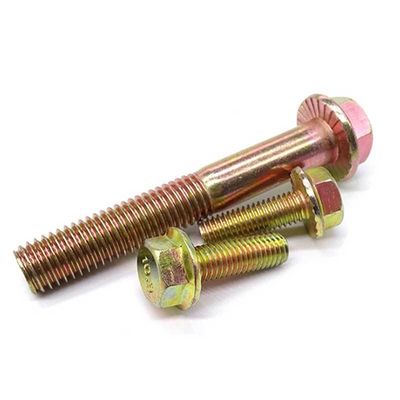 12.9 Grade jaune revêtu de zinc DIN6921 Hex Head Flange Boulure M10 M12 M6 pour le bâtiment