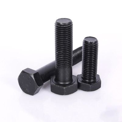 Fer à hexagone en acier au carbone à haute résistance DIN931 DIN933 8.8 10.9 12.9 Grade avec finition noire