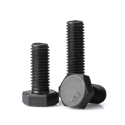 Fer à hexagone en acier au carbone à haute résistance DIN931 DIN933 8.8 10.9 12.9 Grade avec finition noire