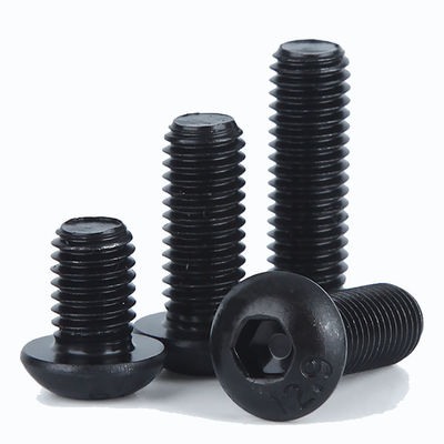 ISO7380 Hex Socket Button Head Security Cap Screw Bolt avec oxyde noir noir enduit de zinc