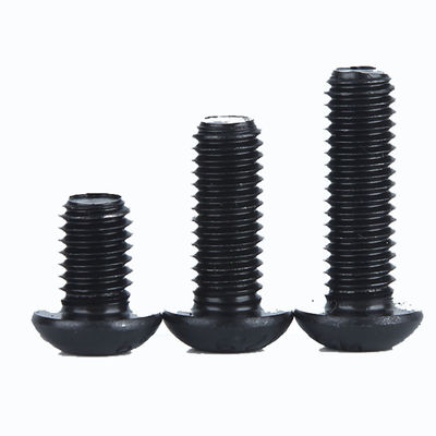 ISO7380 Hex Socket Button Head Security Cap Screw Bolt avec oxyde noir noir enduit de zinc