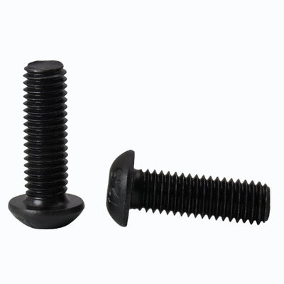 ISO7380 Hex Socket Button Head Security Cap Screw Bolt avec oxyde noir noir enduit de zinc