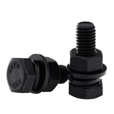 Structure en acier boulon DIN933 10.9S Oxyde noir grand hexagone pour les applications de résistance