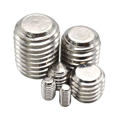 Grade 12.9 en acier inoxydable à extrémité plate à prise hexagonale, vis DIN914 avec point concave