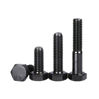 Fermeture hexagonale en acier au carbone haute résistance DIN933 avec tête hexagonale extérieure noircie par oxydation