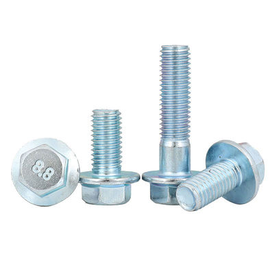 Écrou de flange de tête hexagonale extérieure galvanisée de qualité 8,8 en acier au carbone de haute résistance DIN6921
